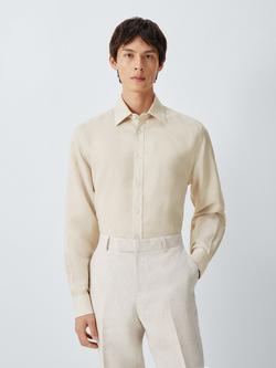 John Lewis Linen Blend Regular Fit Shirt, Neutral