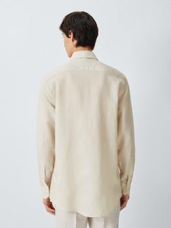 John Lewis Linen Blend Regular Fit Shirt - view 2, Neutral