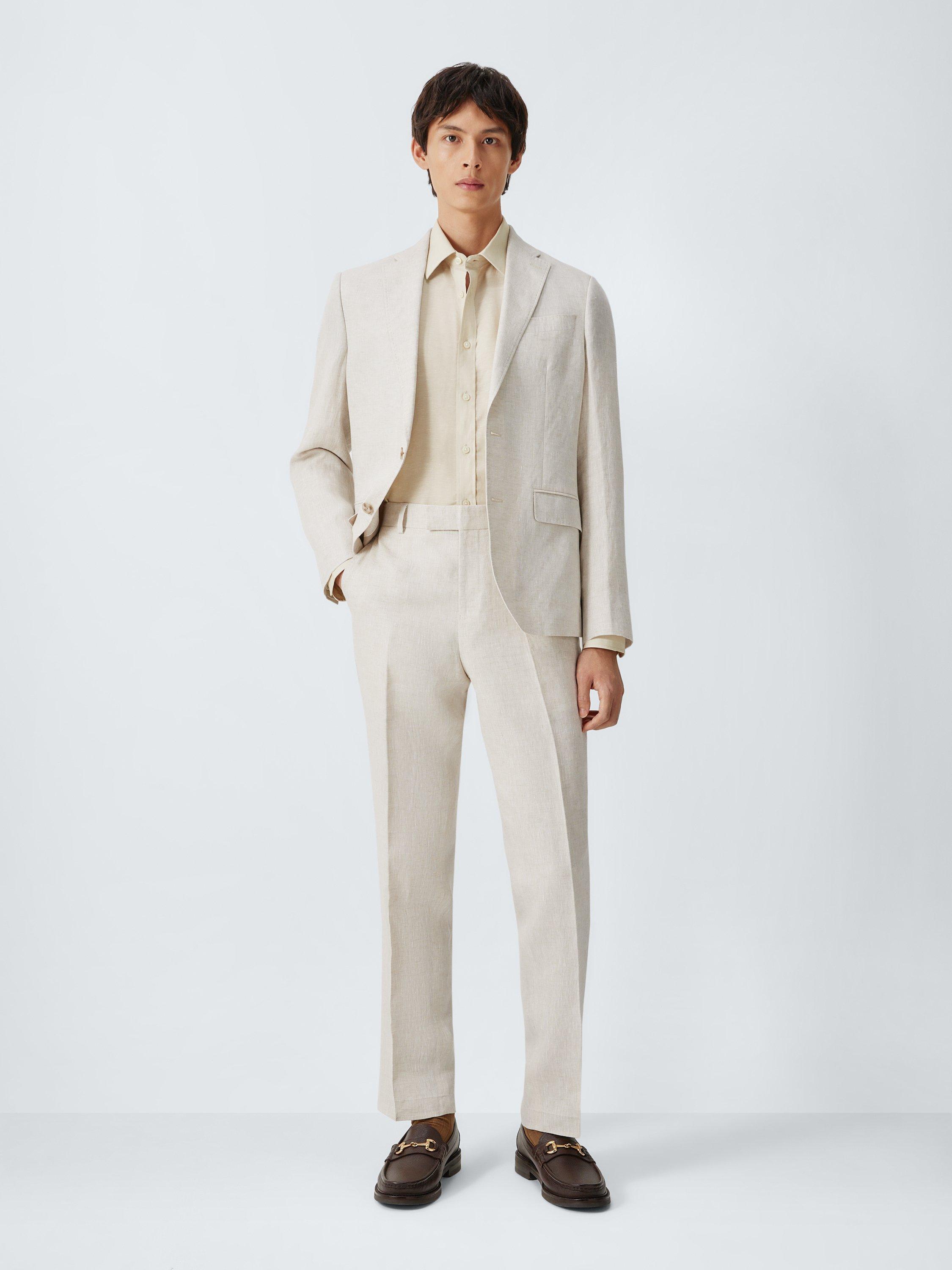 Product image 3 of 8, which shows John Lewis Linen Blend Regular Fit Shirt, Neutral, 15/R