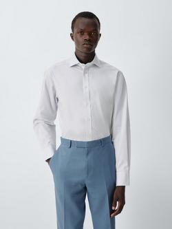 John Lewis Micro Gingham Regular Fit Crease Resistant Cotton Shirt, Grey