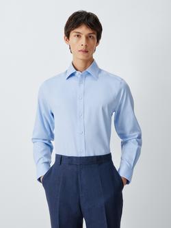 John Lewis Slim Fit Crease Resistant Cotton Shirt, Blue, Blue