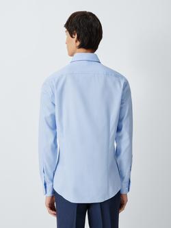 John Lewis Slim Fit Crease Resistant Cotton Shirt, Blue - view 2, Blue