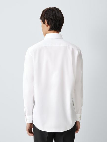John Lewis Tailored Fit Crease Resistant Cotton Twill Shirt, White - view 2, White