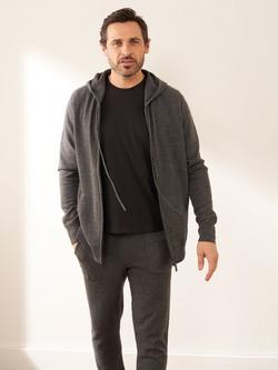 Truly Cashmere Knit Hoodie, Charcoal Marl, Charcoal Marl