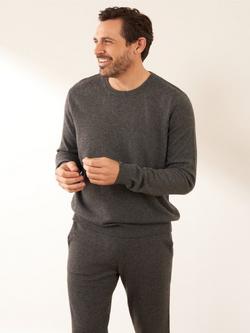 Truly Cashmere Crew Neck Knit Sweater, Charcoal Marl, Charcoal Marl
