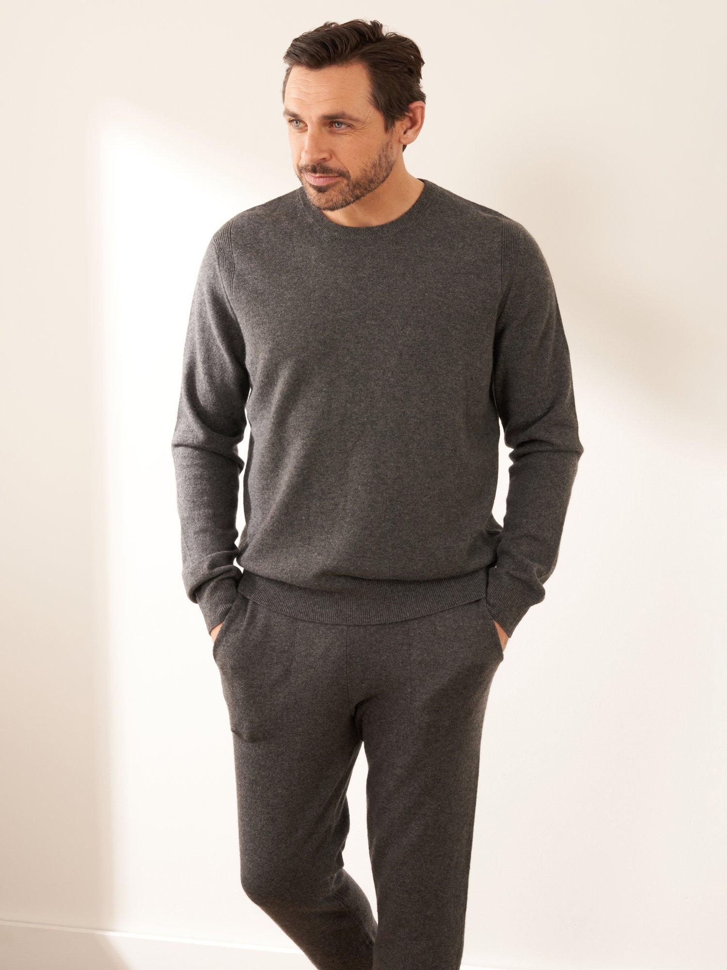 Product image 2 of 4, which shows Truly Cashmere Crew Neck Knit Sweater, Charcoal Marl, S