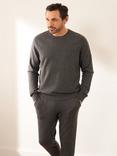 Truly Cashmere Crew Neck Knit Sweater, Charcoal Marl