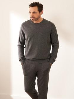 Truly Cashmere Crew Neck Knit Sweater, Charcoal Marl - view 2, Charcoal Marl