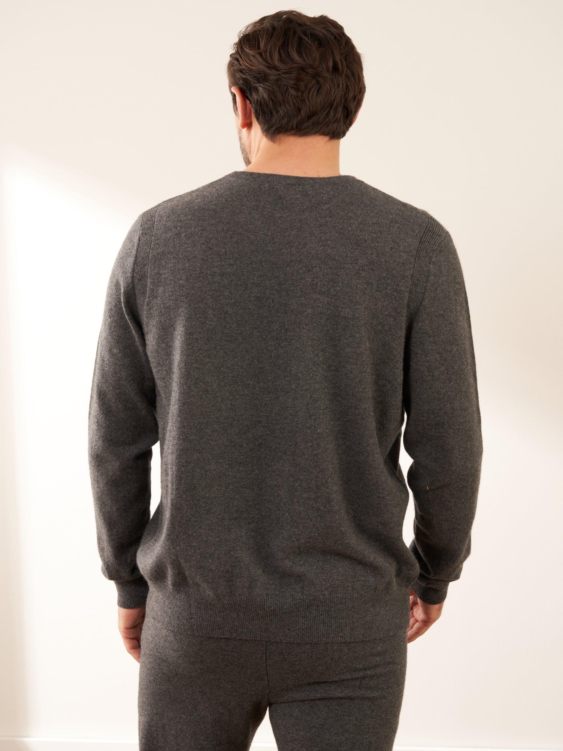 Product image 3 of 4, which shows Truly Cashmere Crew Neck Knit Sweater, Charcoal Marl, S