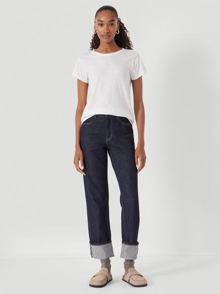 HUSH Agnes 2.0 Turn Up Jeans, Rinse Wash - view 2, Rinse Wash