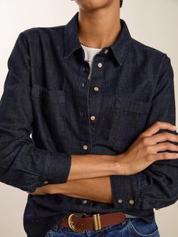 Baukjen Hattie Long Sleeve Denim Shirt, Dark Indigo - view 2, Dark Indigo