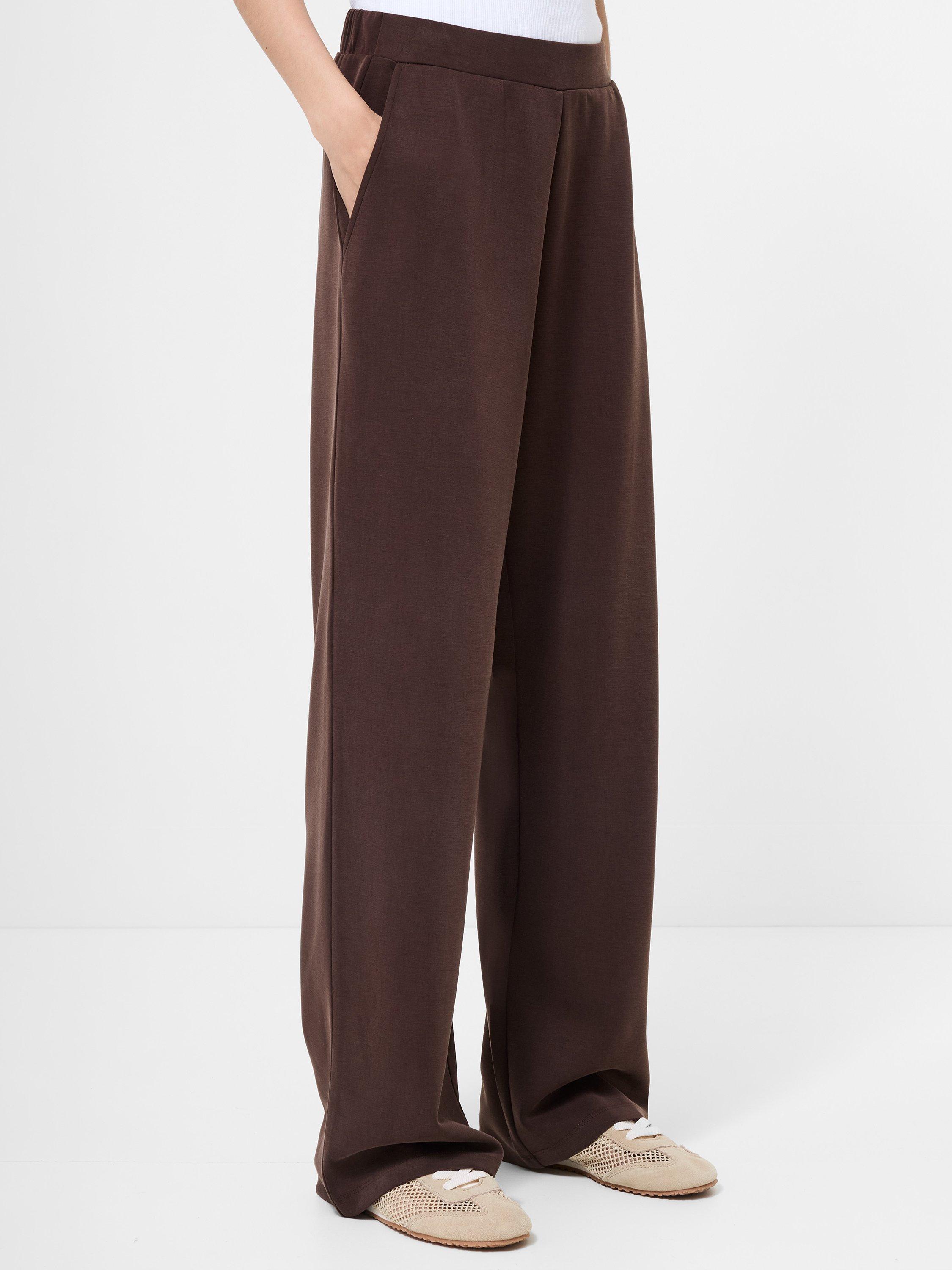 Product image 3 of 5, which shows French Connection Wren Slim Straight Trousers, Bitter Chocolate, XS