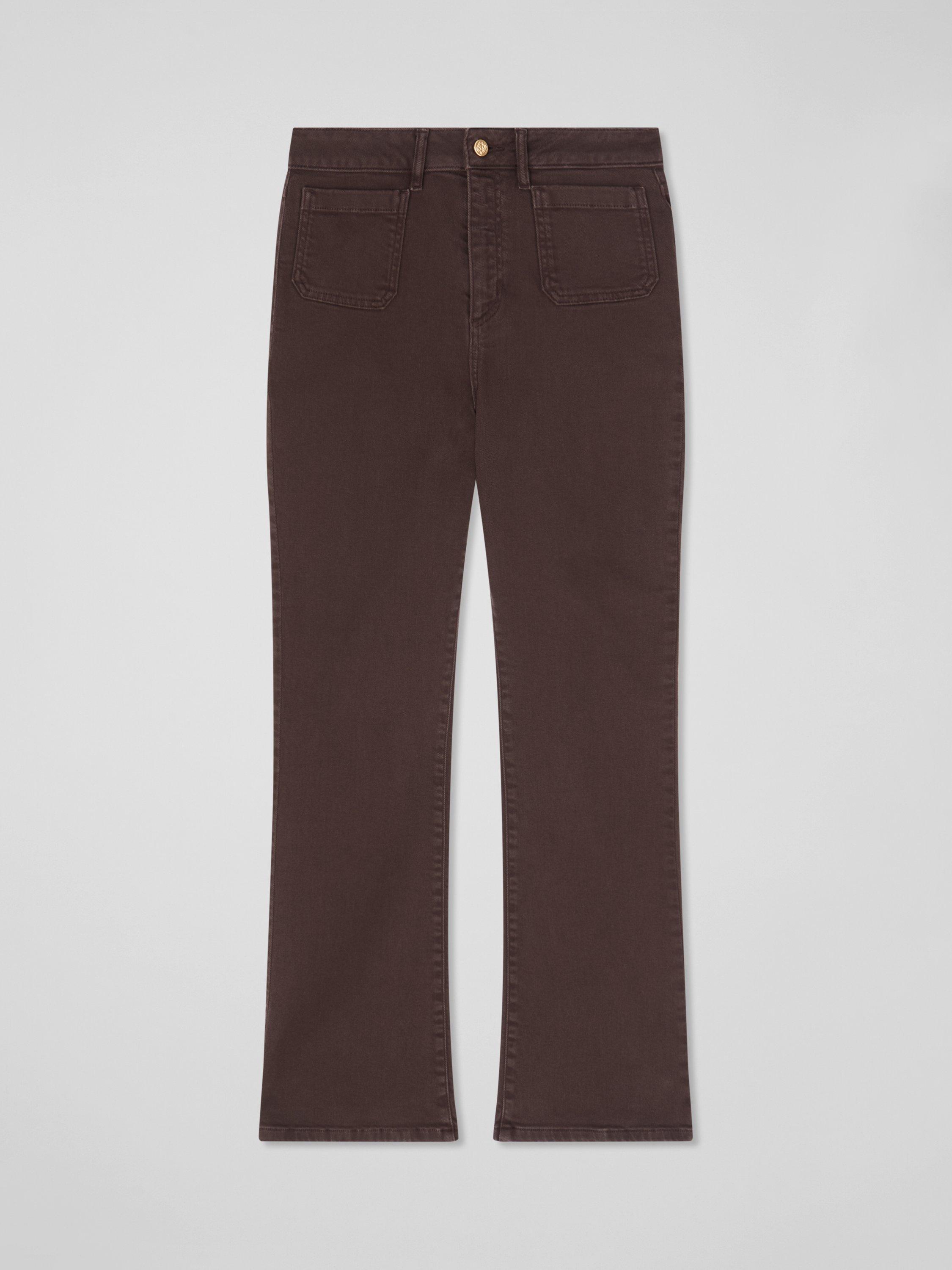 Product image 5 of 5, which shows L.K.Bennett Samantha Kick Flare Jeans, Chocolate, 6