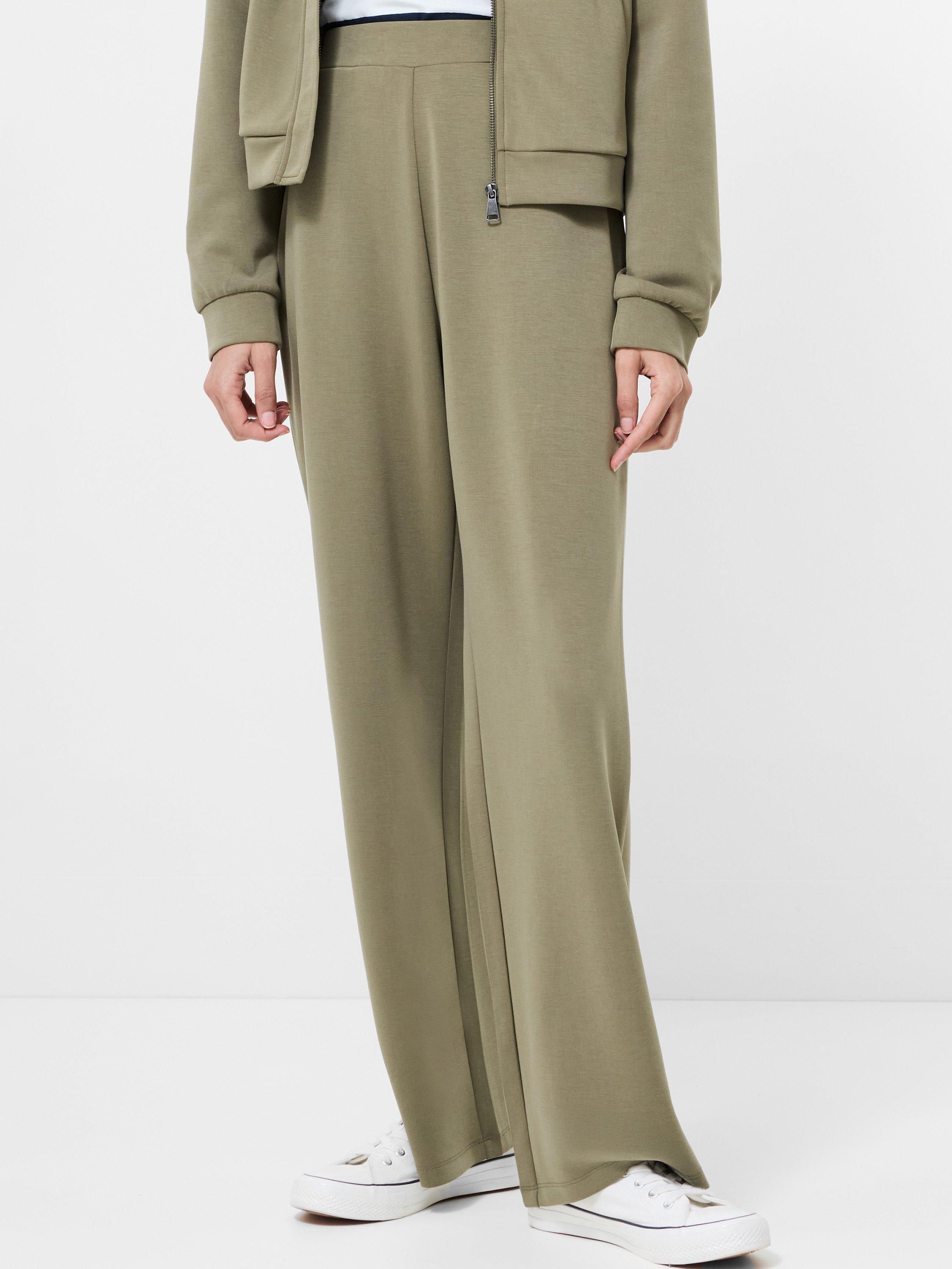 Product image 1 of 5, which shows French Connection Wren Slim Straight Trousers, Washed Khaki, XS