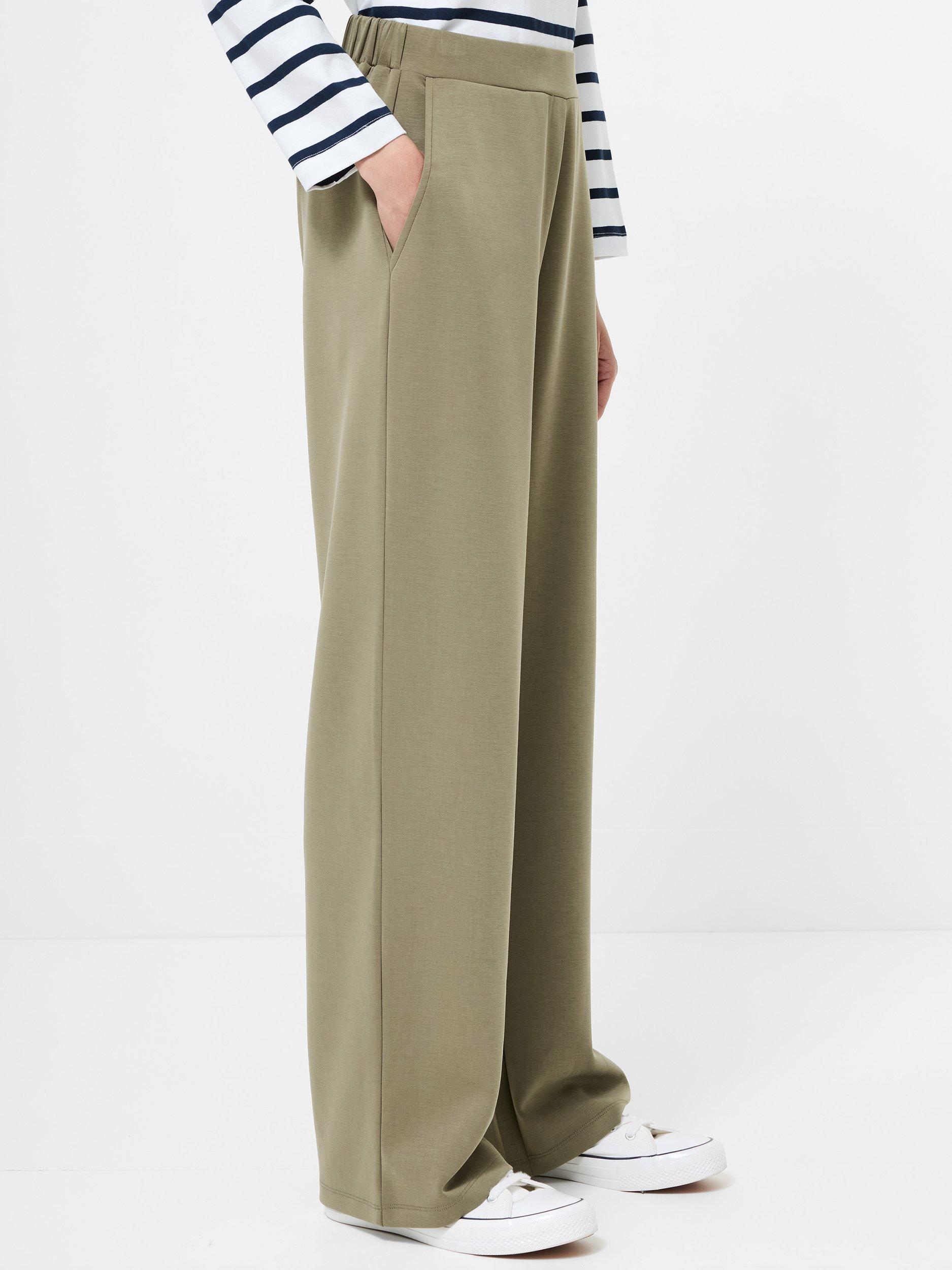 Product image 3 of 5, which shows French Connection Wren Slim Straight Trousers, Washed Khaki, XS