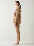 L.K.Bennett Amber Check Double Breasted Jacket, Brown