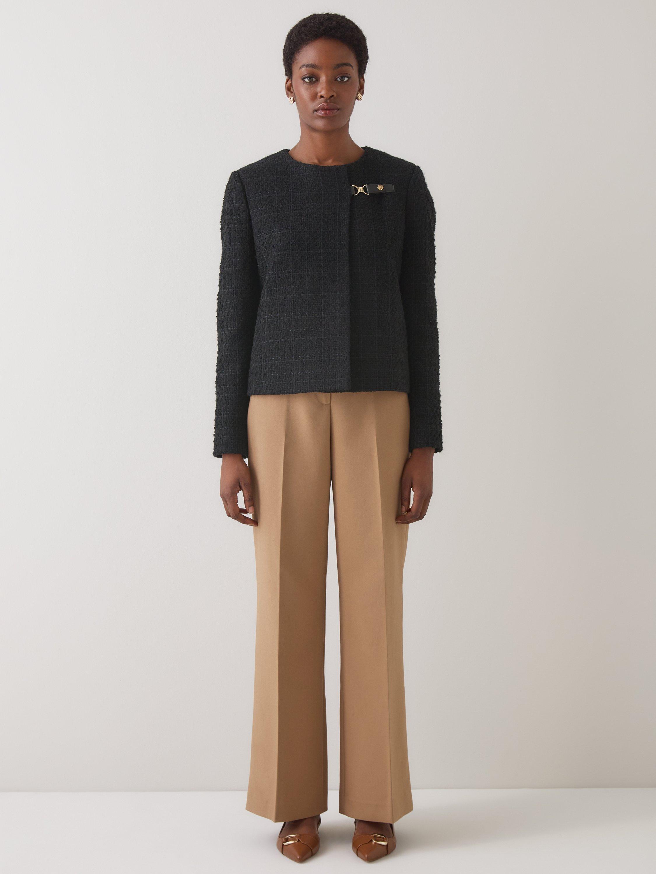 Product image 1 of 6, which shows L.K.Bennett Arden Tweed Jacket, Black, 6