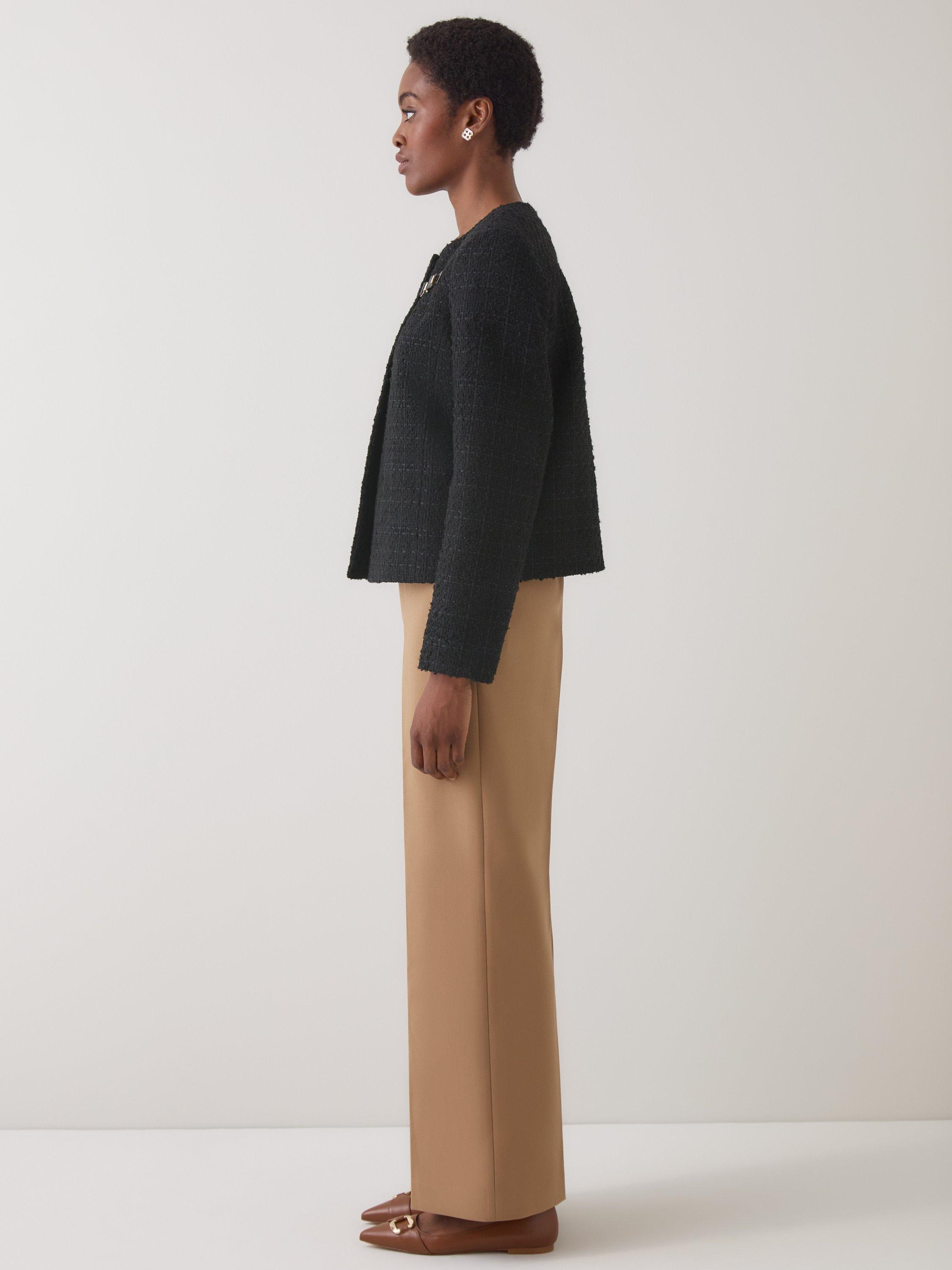 Product image 2 of 6, which shows L.K.Bennett Arden Tweed Jacket, Black, 6