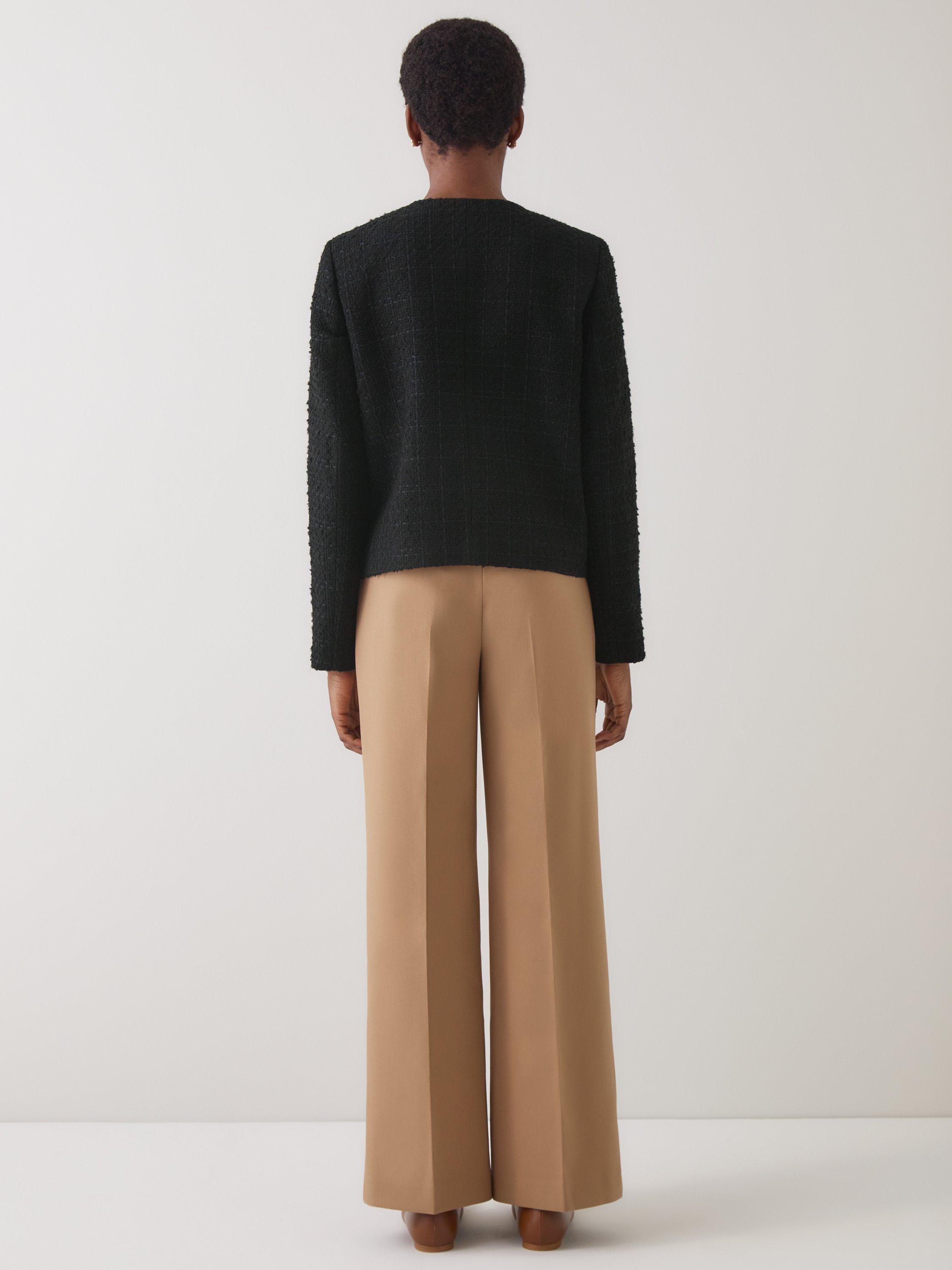 Product image 3 of 6, which shows L.K.Bennett Arden Tweed Jacket, Black, 6