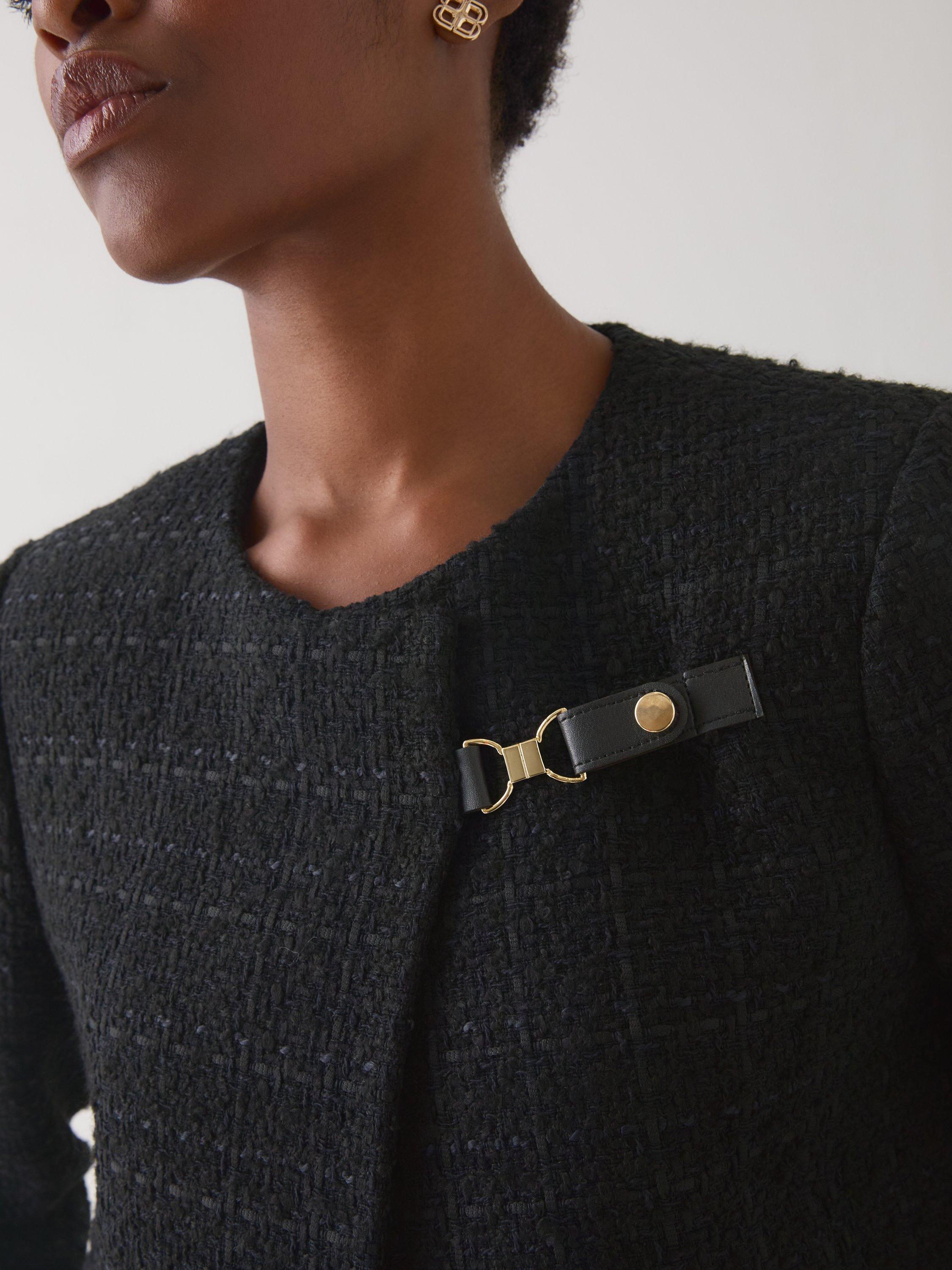 Product image 4 of 6, which shows L.K.Bennett Arden Tweed Jacket, Black, 6