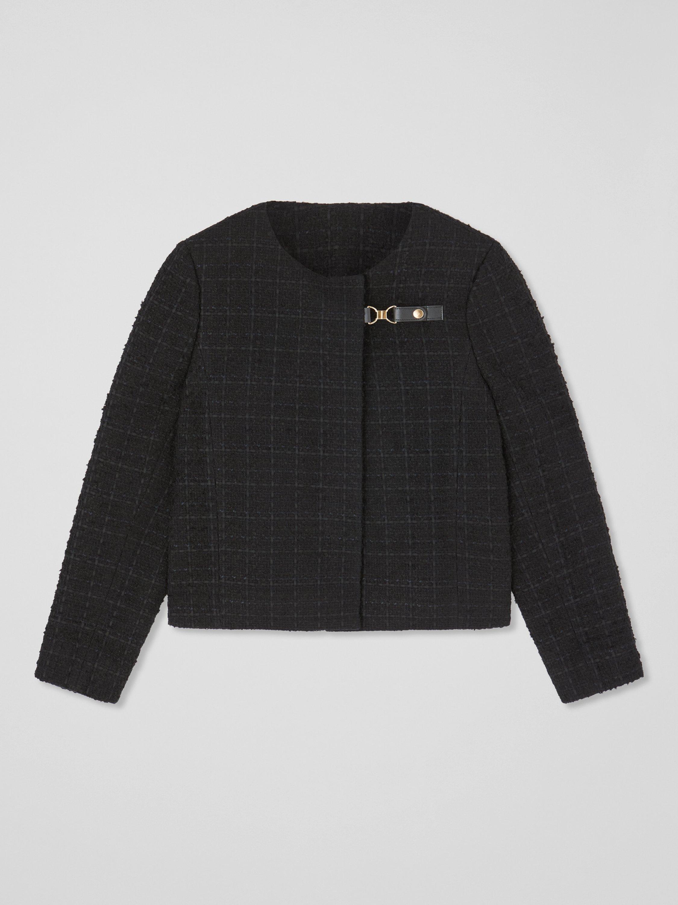 Product image 5 of 6, which shows L.K.Bennett Arden Tweed Jacket, Black, 6