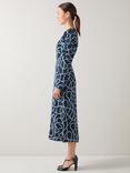L.K.Bennett Juno Rope Print Midi Dress, Blue