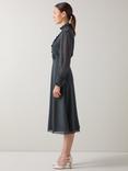L.K.Bennett Sadie Houndstooth Bib Dress, Blue