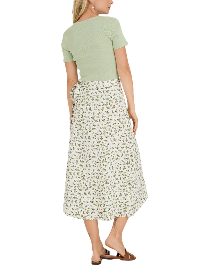 Product image 2 of 3, which shows A-VIEW Peony Wrap Skirt, Green/Multi, 12