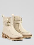 L.K.Bennett Bennie Leather Buckle Ankle Boots, Black