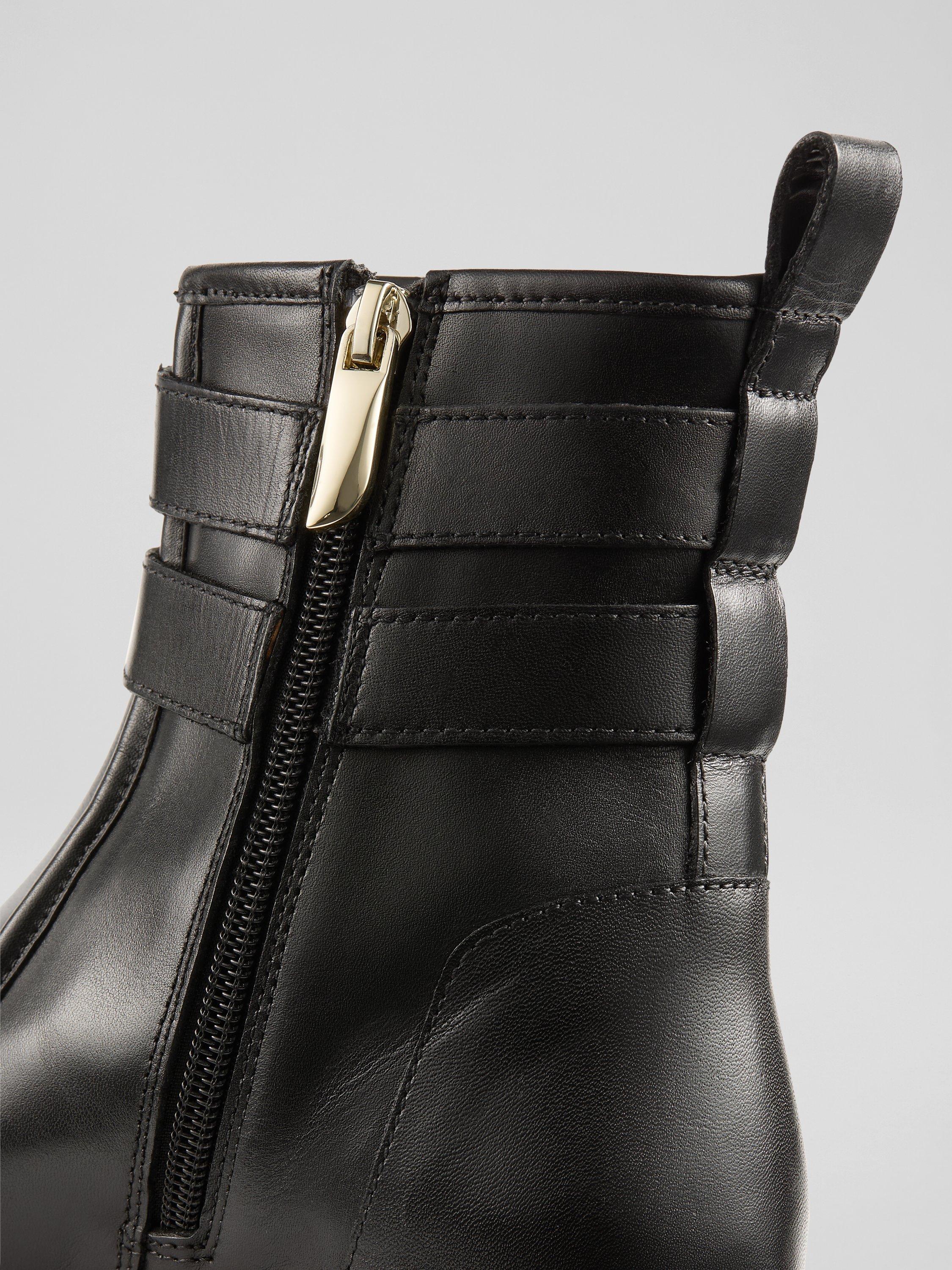 Product image 3 of 3, which shows L.K.Bennett Bennie Leather Buckle Ankle Boots, Black, 4