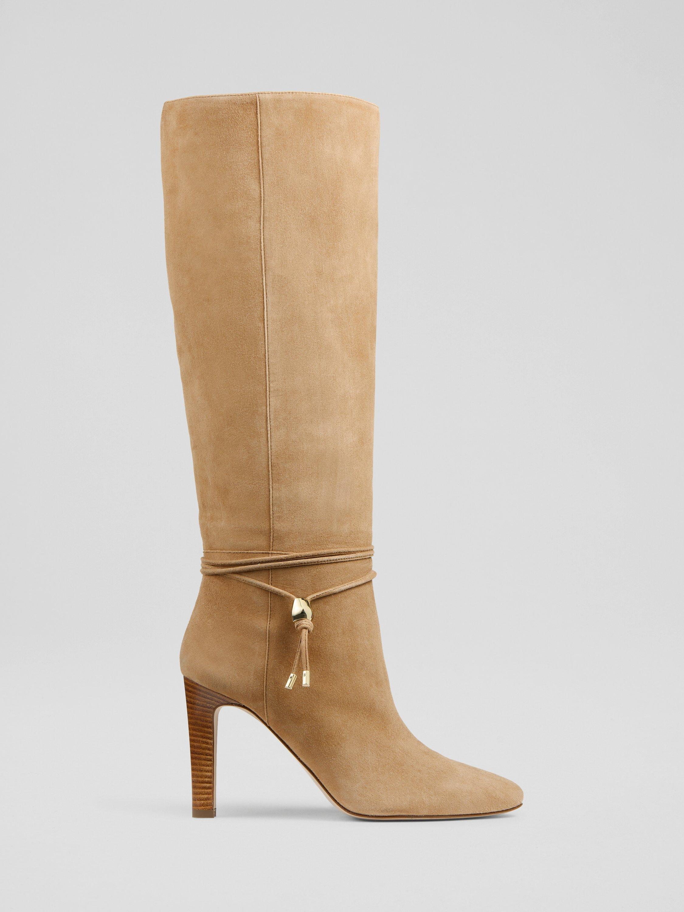 Product image 1 of 3, which shows L.K.Bennett Loretta Knee Boots, Camel, 4
