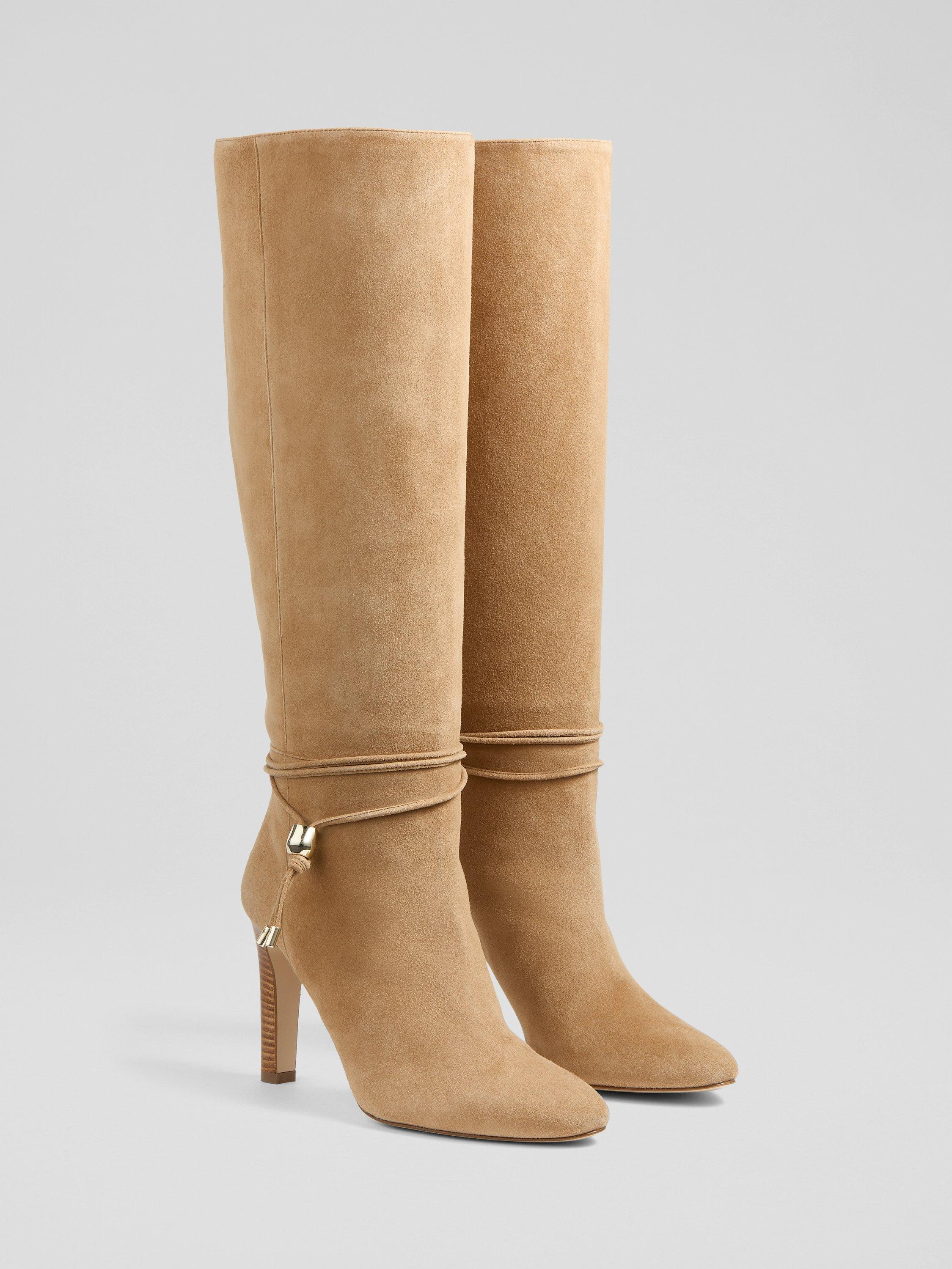 Product image 2 of 3, which shows L.K.Bennett Loretta Knee Boots, Camel, 4