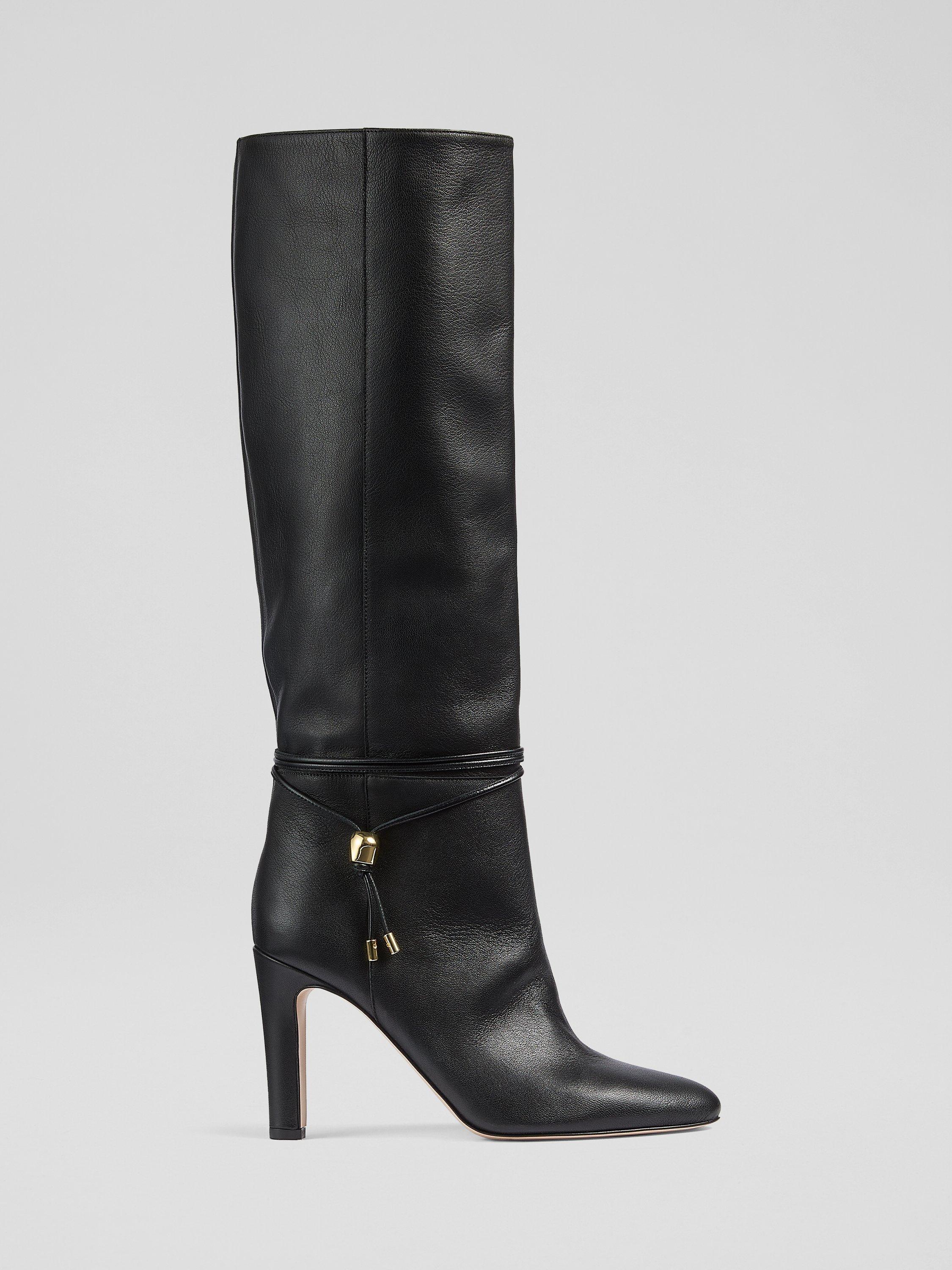 Product image 1 of 4, which shows L.K.Bennett Loretta Knee Boots, Black, 5
