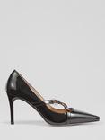 L.K.Bennett Christie Patent Crossover Strap Court Shoes, Black