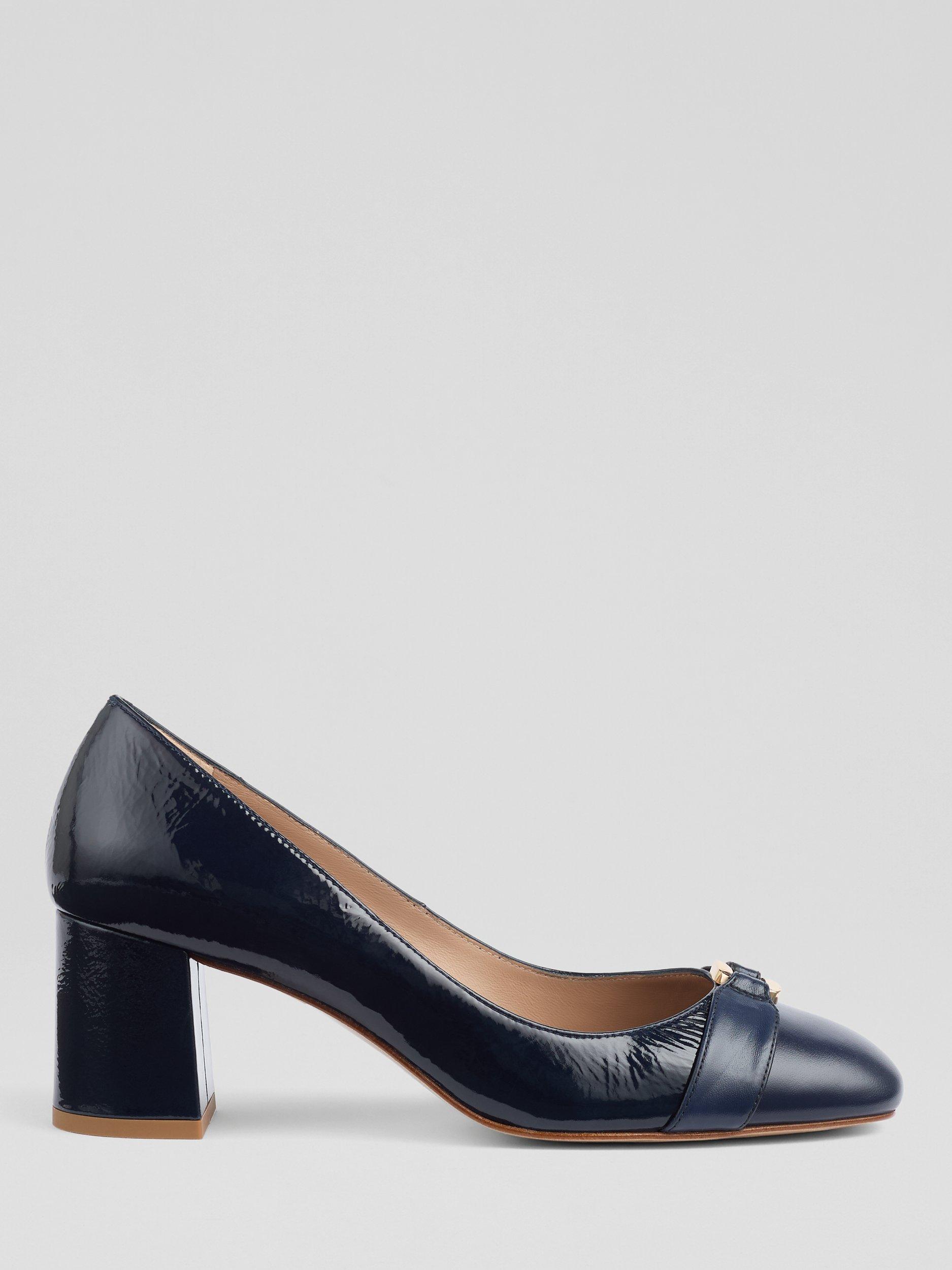 Product image 1 of 3, which shows L.K.Bennett Kate Closed Court Shoes, Navy, 2
