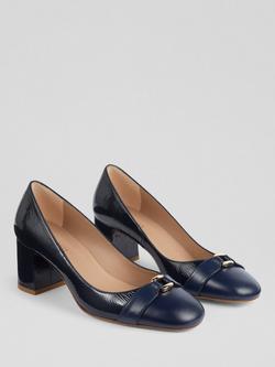 L.K.Bennett Kate Closed Court Shoes, Navy - view 2, Navy