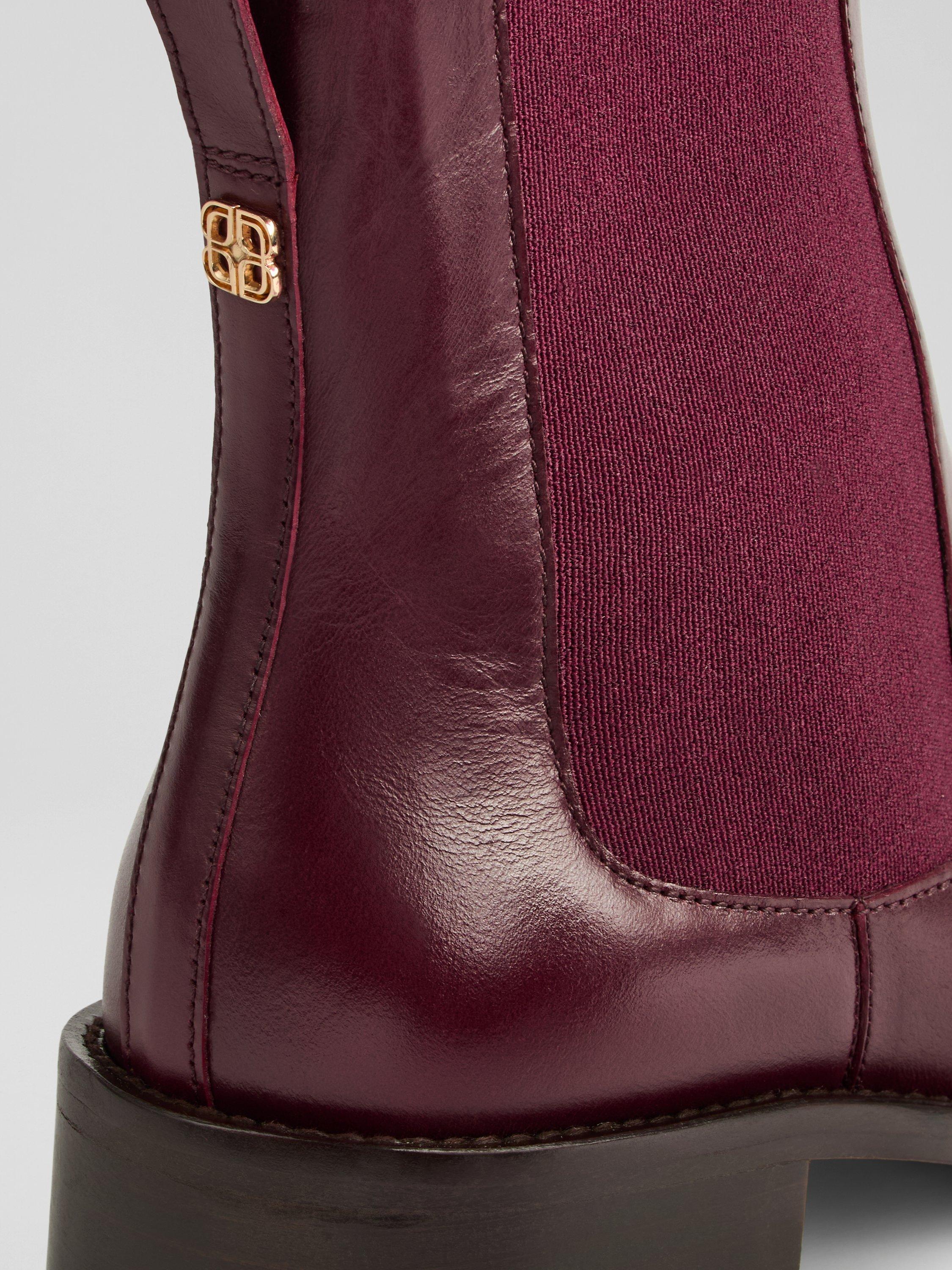 Product image 3 of 3, which shows L.K.Bennett Hattie Leather Chelsea Boots, Burgundy, 2