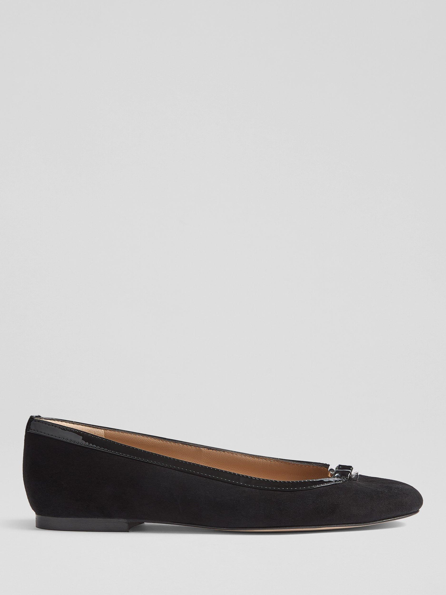 Dollie Suede Ballerina Pumps, Black
