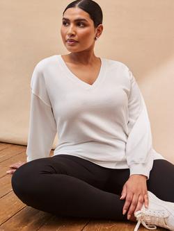 Live Unlimited Curve V-Neck Sweatshirt, Natural - view 2, Natural
