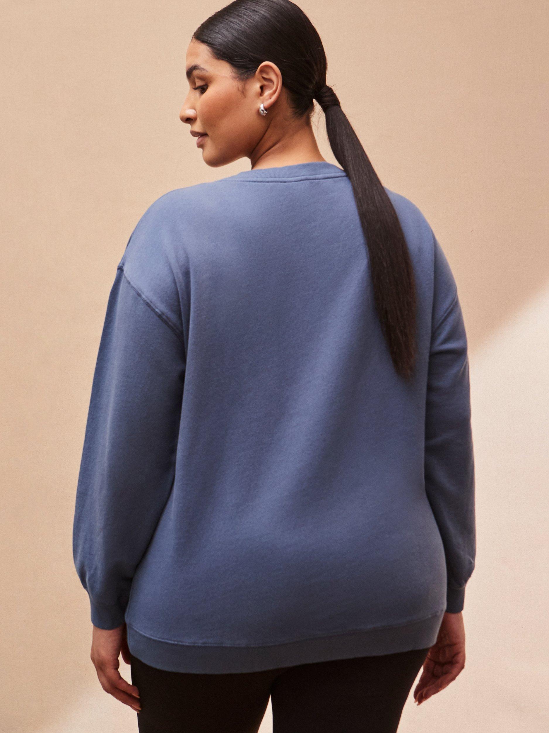 Product image 4 of 4, which shows Live Unlimited Curve V Neck Sweatshirt, Blue, 12