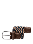 Swole Panda ZigZag Woven Belt, Beige/Blue
