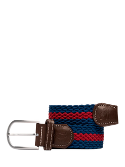 Swole Panda Stripe Woven Belt, Blue/Burgundy, Blue/Burgundy