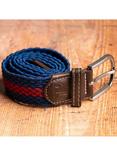 Swole Panda Stripe Woven Belt, Blue/Burgundy