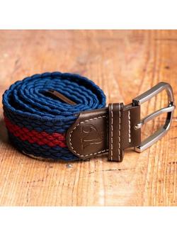 Swole Panda Stripe Woven Belt, Blue/Burgundy - view 2, Blue/Burgundy