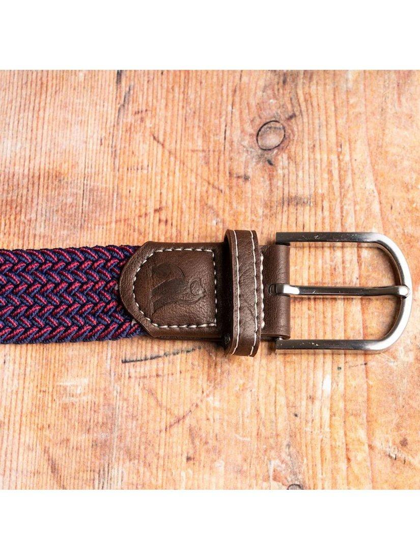 Product image 3 of 5, which shows Swole Panda ZigZag Woven Belt, Blue/Red, L