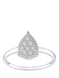 Mogul 18ct White Gold Diamond Halo Ring, White Gold