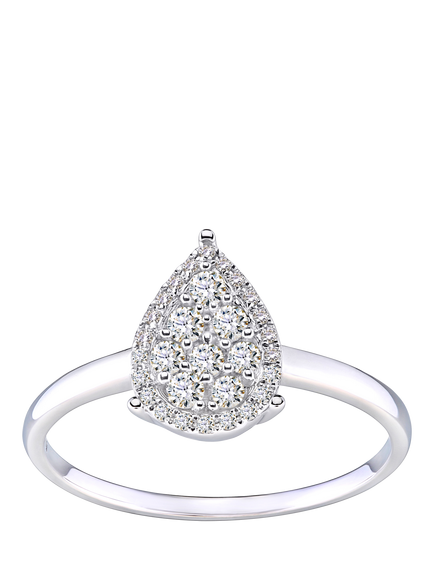 Mogul 18ct White Gold Diamond Halo Ring, White Gold
