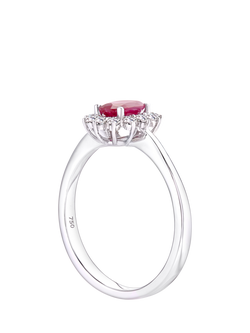 Mogul 18ct White Gold Diamond Ruby Ring - view 2, White
