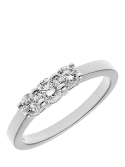 Mogul 18ct White Gold Diamond Trilogy Ring - view 2, White Gold