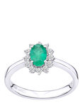 Mogul 18ctWhite Gold Emerald and Diamond Ring